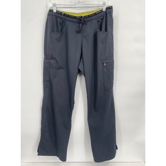 Cherokee Luxe Sport Pewter Gray Scrub Pants Medium Petite - Picture 1 of 9